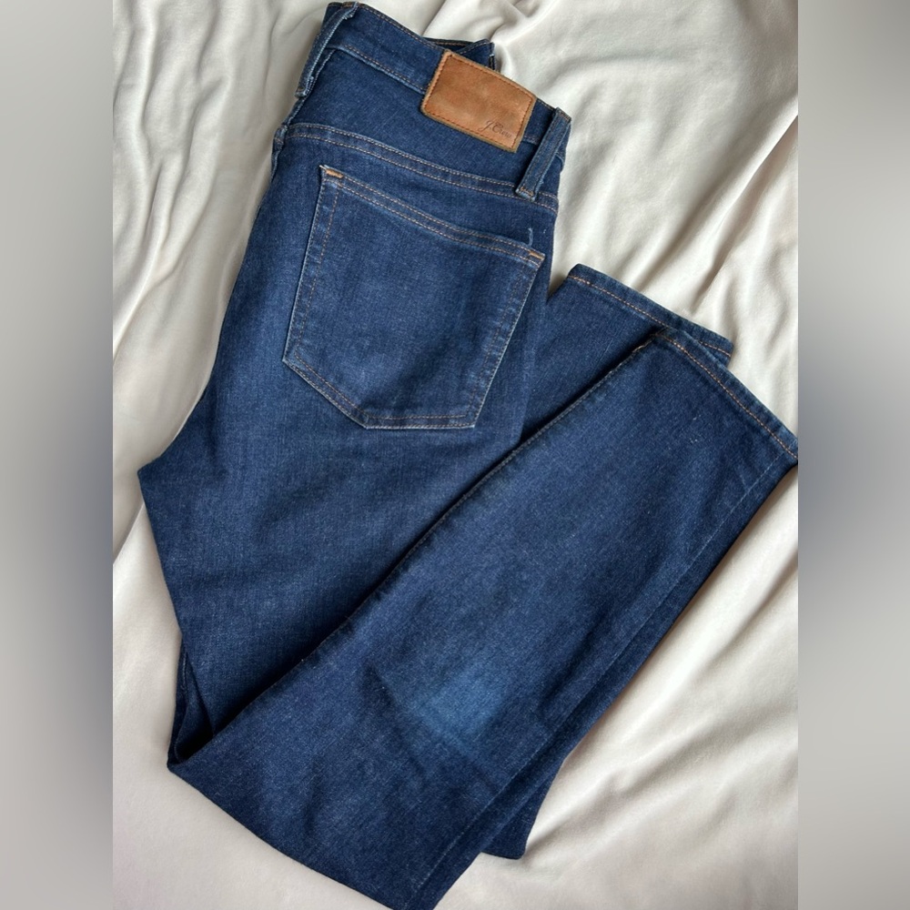 J. Crew Petite 9" High-Rise Toothpick Jeans in Dark Wash